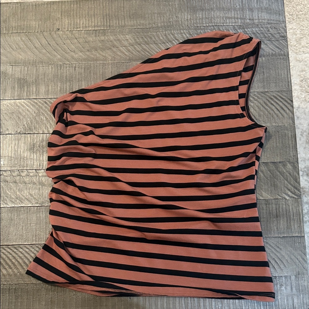 a new day Black and Brown Striped Top